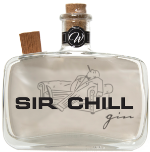 Eine Flasche Gin der Marke Sir Chill Gin