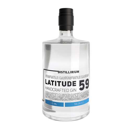 Eine Flasche Gin der Marke Latitude 59