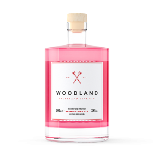Eine Flasche Gin der Marke Woodland