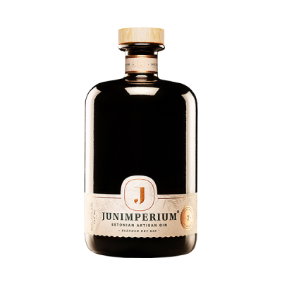Eine Flasche Gin der Marke Junimperium