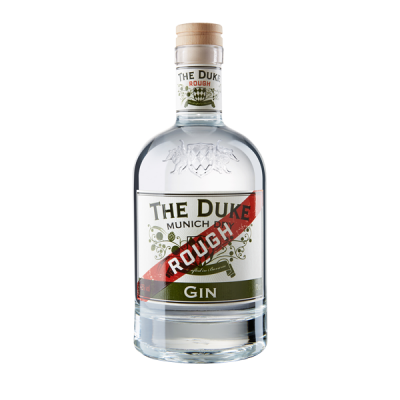 Eine Flasche Gin der Marke Duke Rough Gin