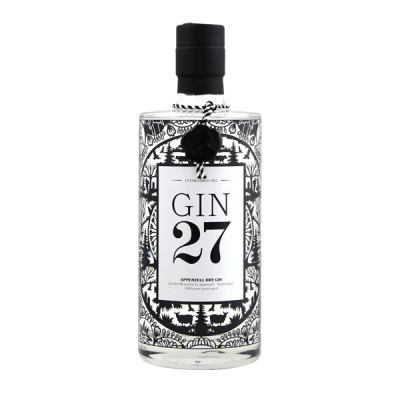 Eine Flasche Gin der Marke Gin 27