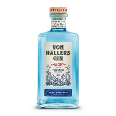 Eine Flasche Gin der Marke von Haller