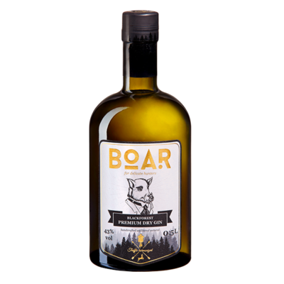 Eine Flasche Gin der Marke Boar
