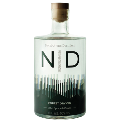 Eine Flasche Gin der Marke ND