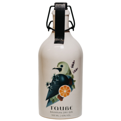 Eine Flasche Gin der Marke Taube Bavarian