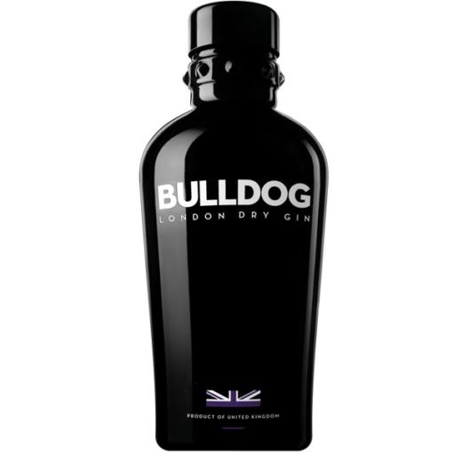 Eine Flasche Gin der Marke Bulldog